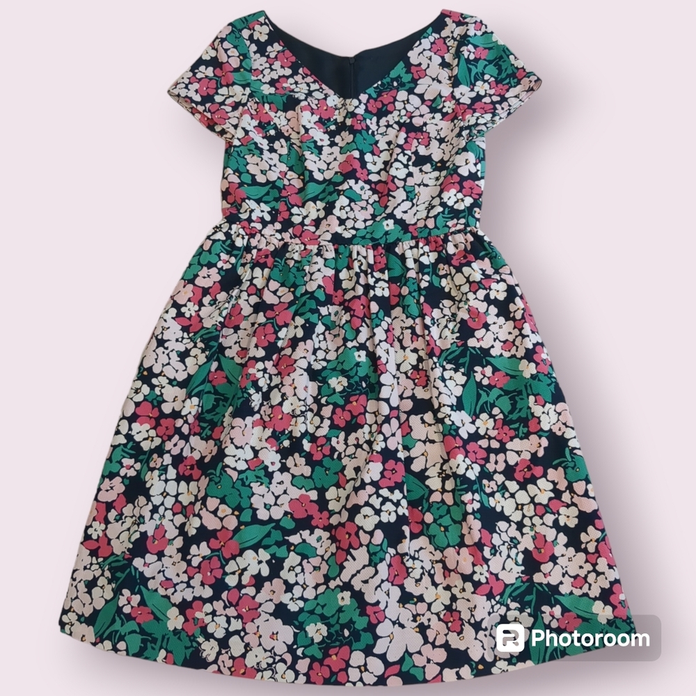 NWOT BROOKS BROTHERS Floral Cotton Waffle Textured Dress, Fully Lined, Size 8